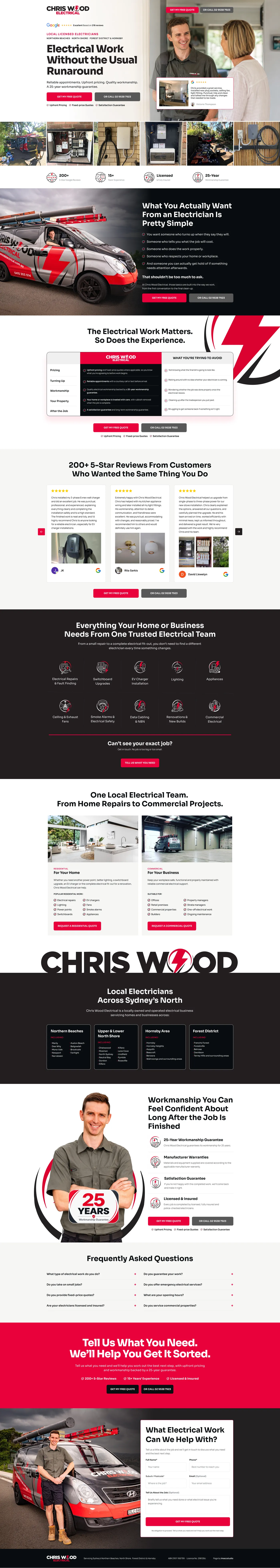 After: the redesigned, conversion-focused landing page, above the fold